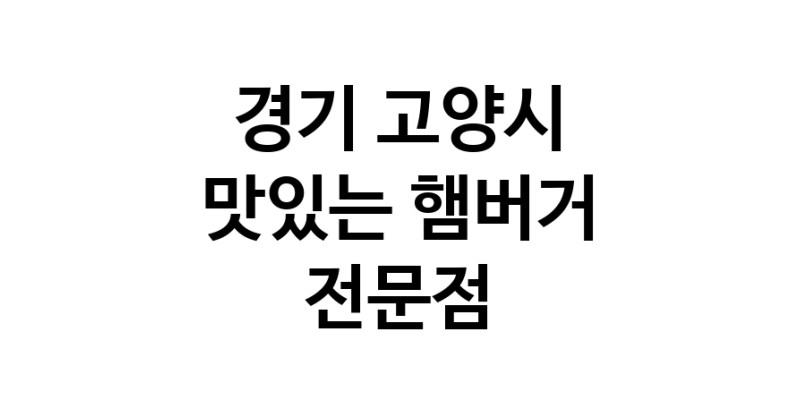 햄버거 전문점 추천 경기 고양시 수제버거 불벅 편의점햄버거 햄버거맛집 패스트푸드