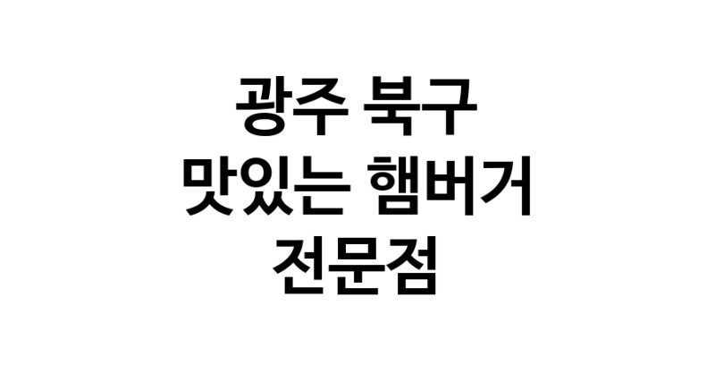 햄버거 잘하는곳 추천 광주 북구 패스트푸드 치즈버거 수제햄버거 치킨버거