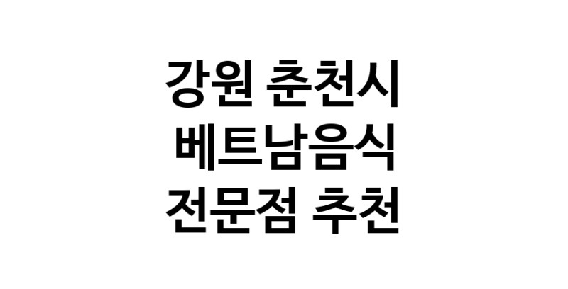 베트남음식전문점 강원 춘천시 베트남쌀국수 베트남요리 월남쌈 쌀국수맛집
