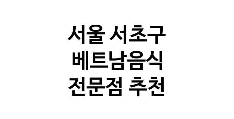 서울 서초구 베트남음식 전문점 베트남쌀국수 베트남요리 월남쌈 쌀국수맛집