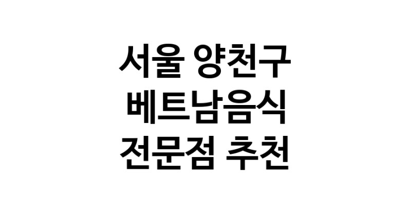 베트남음식 서울 양천구 우수업체 베트남쌀국수 베트남요리 월남쌈 쌀국수맛집