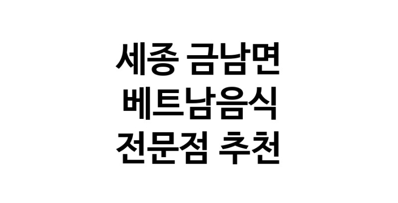 베트남음식 세종 금남면 우수업체 베트남쌀국수 베트남요리 월남쌈 쌀국수맛집