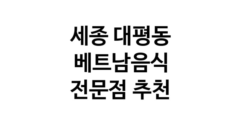 베트남음식 세종 대평동 우수업체 베트남쌀국수 베트남요리 월남쌈 쌀국수맛집