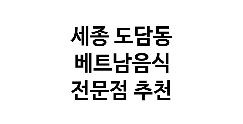 세종 도담동 베트남음식 추천 베트남쌀국수 베트남요리 월남쌈 쌀국수맛집