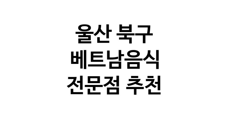 울산 북구 베트남음식 전문점 베트남쌀국수 베트남요리 월남쌈 쌀국수맛집