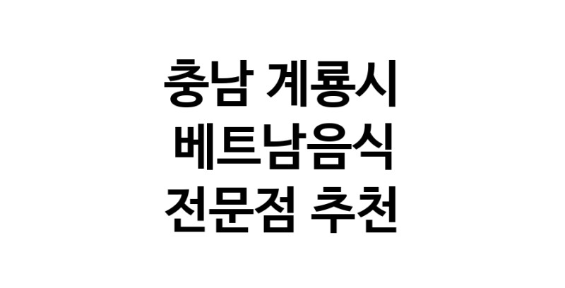 베트남음식전문점 충남 계룡시 베트남쌀국수 베트남요리 월남쌈 쌀국수맛집