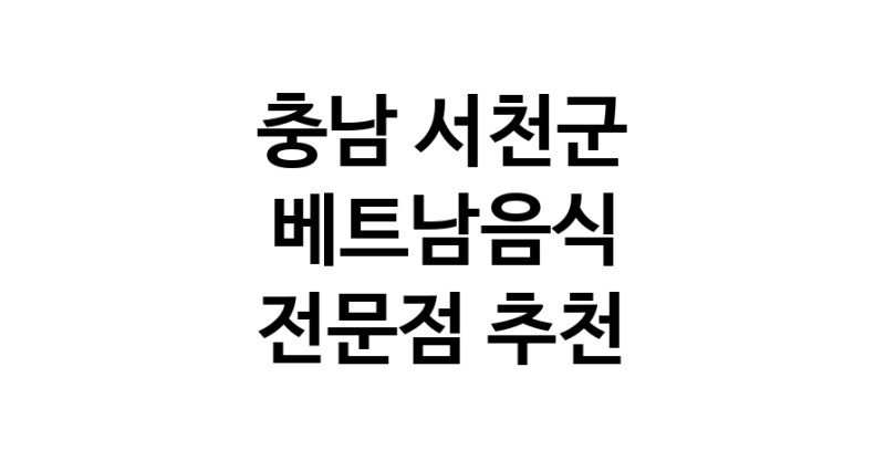 충남 서천군 베트남음식 추천 베트남쌀국수 베트남요리 월남쌈 쌀국수맛집