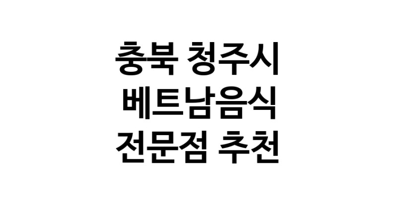 충북 청주시 베트남음식 전문점 베트남쌀국수 베트남요리 월남쌈 쌀국수맛집