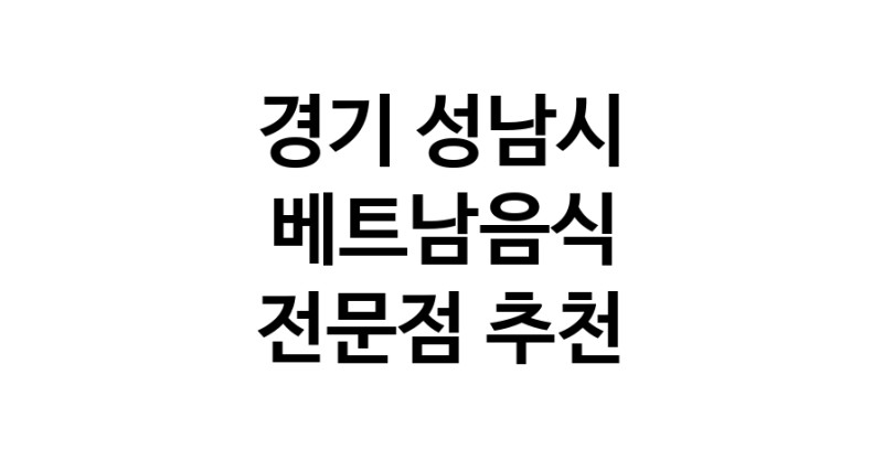 베트남음식전문점 경기 성남시 베트남쌀국수 베트남요리 월남쌈 쌀국수맛집