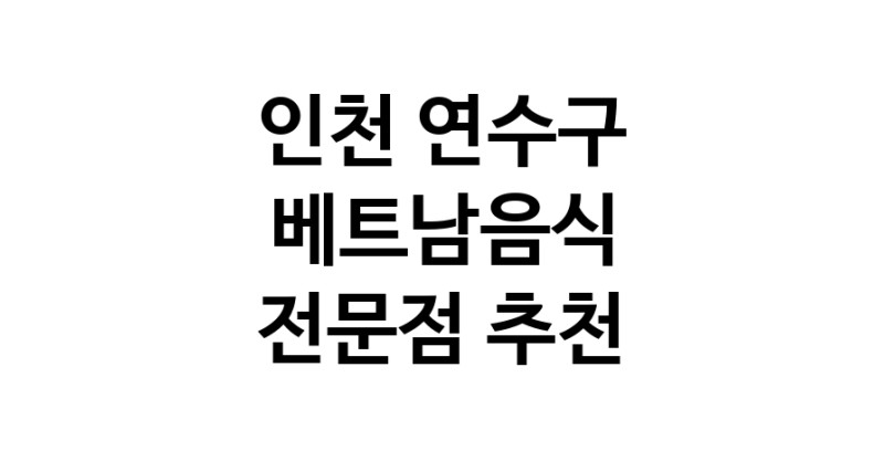 베트남음식전문점 인천 연수구 베트남쌀국수 베트남요리 월남쌈 쌀국수맛집