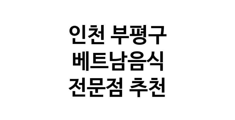 인천 부평구 베트남음식 전문점 베트남쌀국수 베트남요리 월남쌈 쌀국수맛집