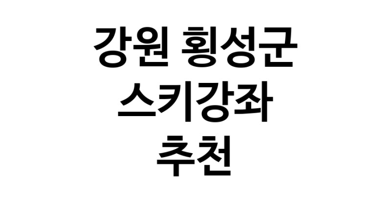 강원 횡성군 스키강습추천 스키강좌 실내스키장