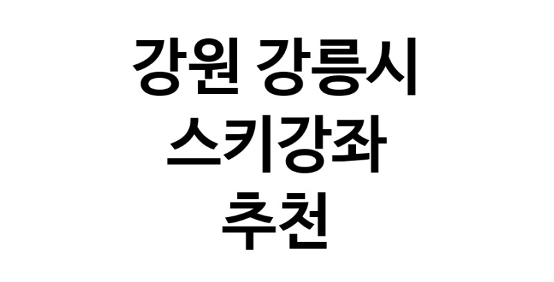 강원 강릉시 스키강습추천업체 스키강좌 실내스키장