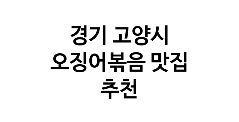 오징어볶음맛집추천 경기 고양시 오징어볶음전문점 소개합니다.