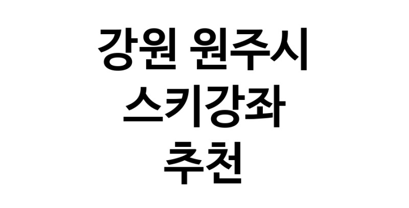 스키강습추천 강원 원주시 스키강좌 실내스키장