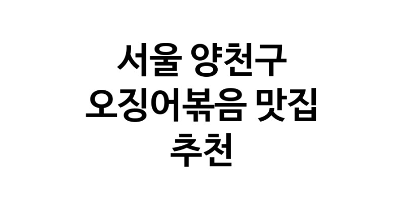 서울 양천구 오징어볶음추천업체 오징어볶음맛집 소개합니다.