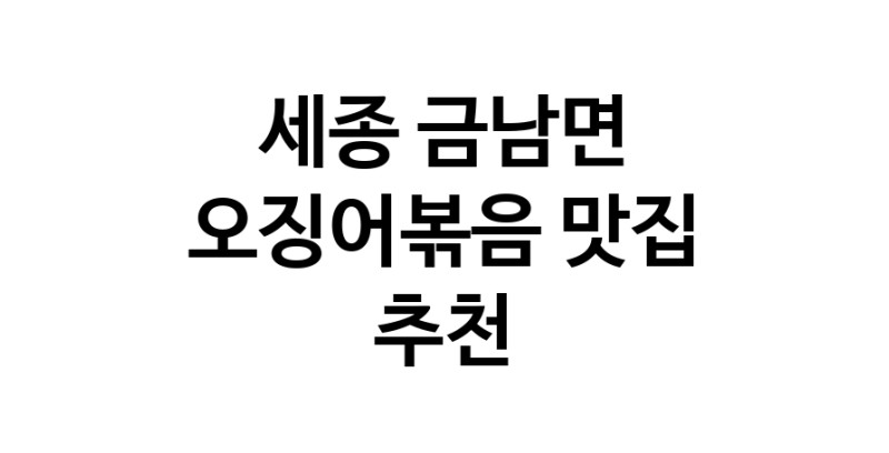 오징어볶음추천 세종 금남면 오징어볶음맛집 소개합니다.