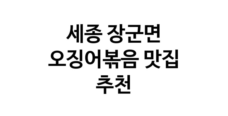 세종 장군면 오징어볶음추천업체 오징어볶음맛집 소개합니다.
