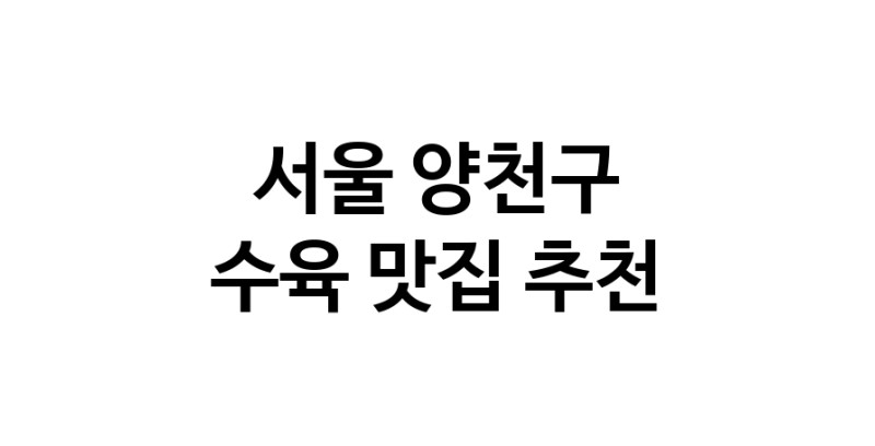 서울 양천구 수육 추천 가까운 수육맛집 소개합니다